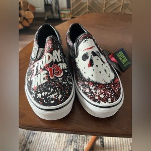 NEW IN BOX Vans Friday the 13th classic slip-ons